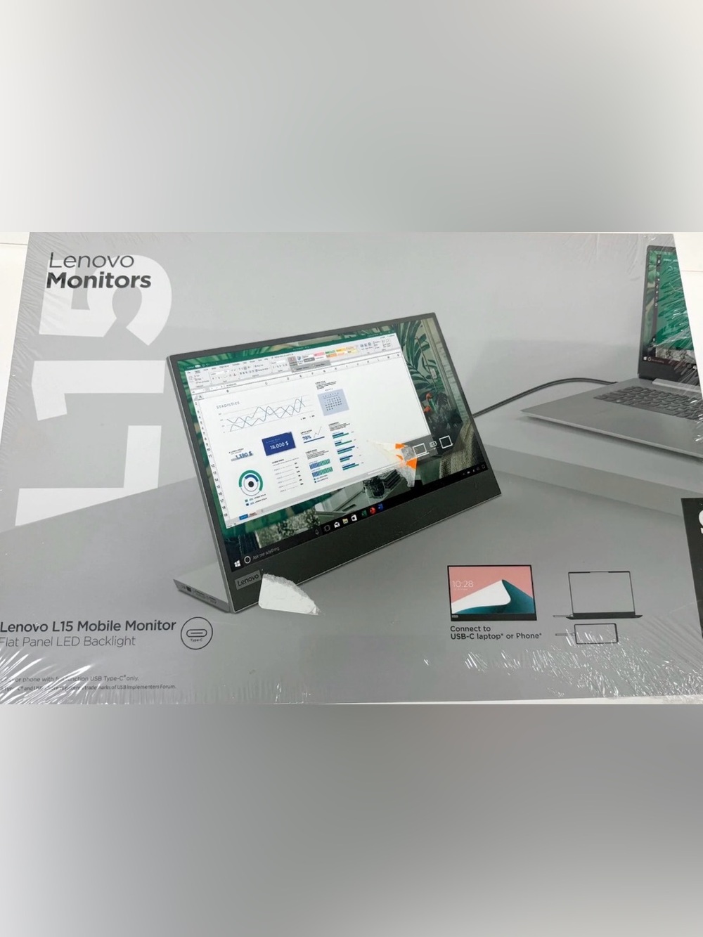 Lenovo L15 Mobile Monitor - Black - Picture 2 of 3